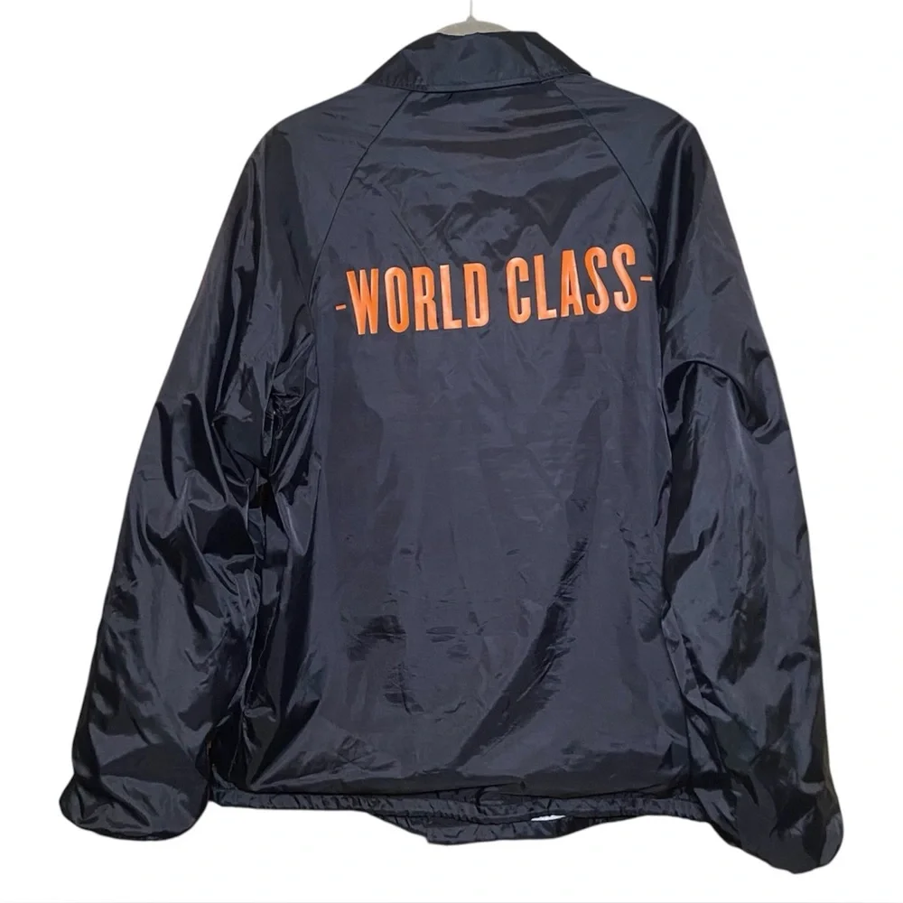 Benny Gold Coaches Windbreaker Jacket Stay Gold Airplane Patch Size Small Black
